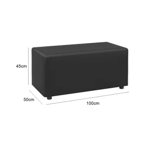 Ulfa Rectangle Ottoman - Black