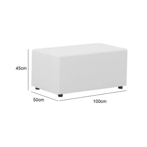 Ulfa Rectangle Ottoman - White