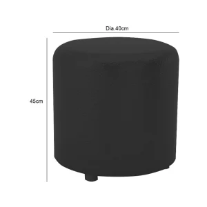 Ulfa Round Ottoman - Black