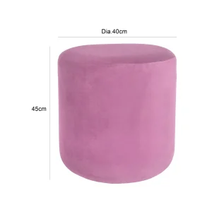 Ulfa Round Ottoman - Pink