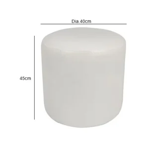 Ulfa Round Ottoman - White