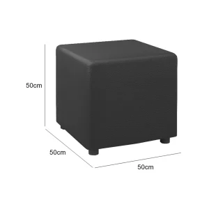 Ulfa Square Ottoman - Black