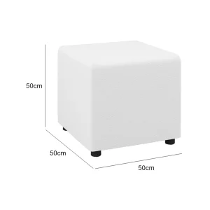 Ulfa Square Ottoman - White