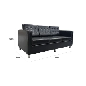 VIP Three Seater Sofa - Black