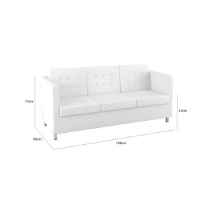 VIP Three Seater Sofa - White