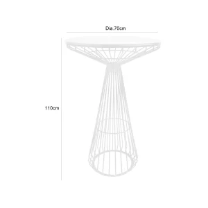 Wire Cocktail Table - White