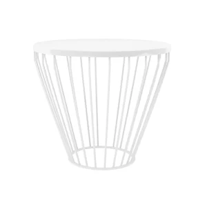 Wireline Coffee Table High Round - White