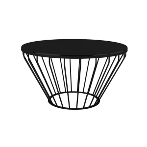 Wireline Coffee Table Low Round - Black