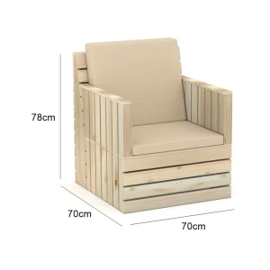 Woody One Seater Sofa - Beige