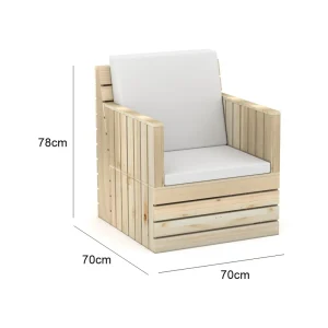 Woody One Seater Sofa - White