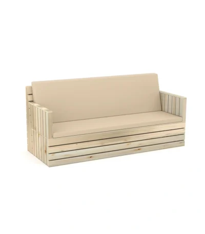 Woody Three Seater Sofa – Beige