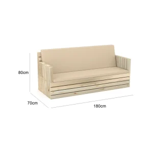 Woody Three Seater Sofa - Beige