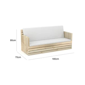Woody Three Seater Sofa - White