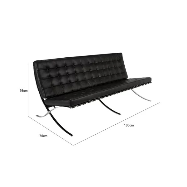 Barcelona Three Seater Sofa - Black