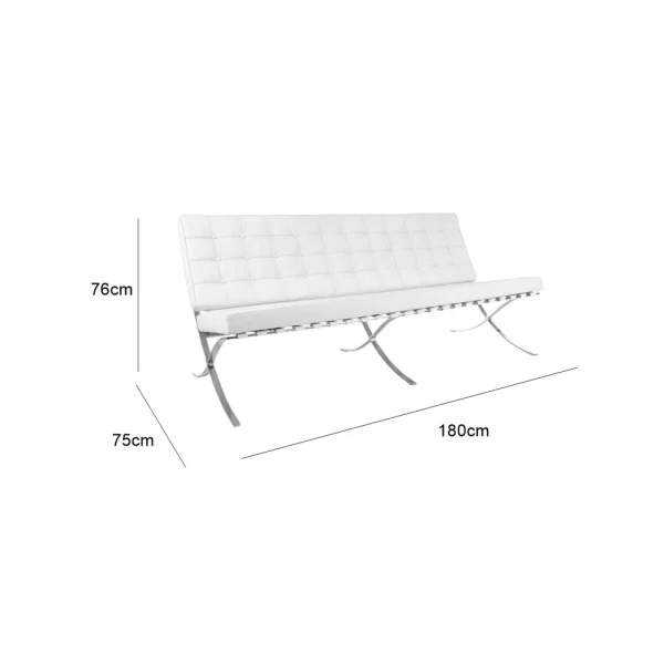 Barcelona Three Seater Sofa - White