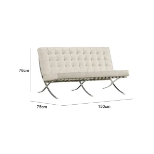 Barcelona Two Seater Sofa - Beige