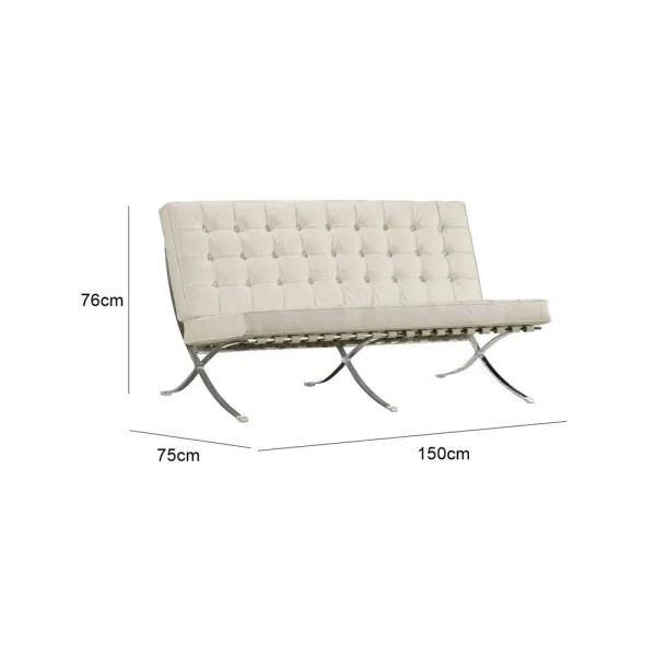 Barcelona Two Seater Sofa - Beige