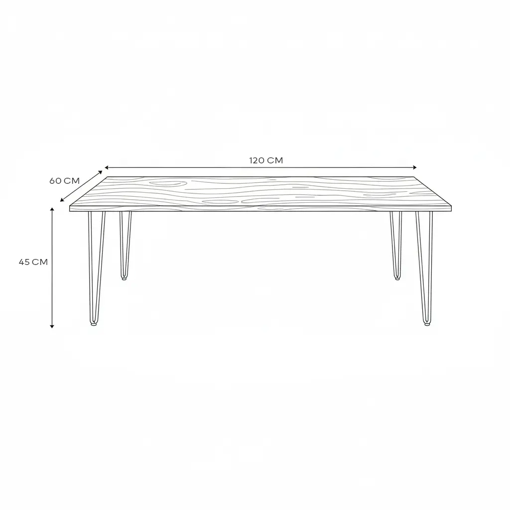 Hairpin Rectangle Coffee Table – Brown