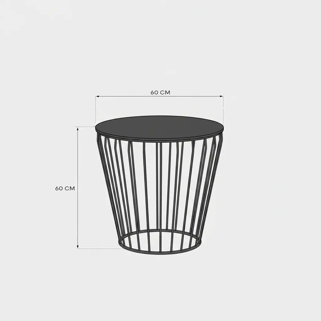 Wireline Coffee Table High Round – White