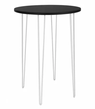 Hairpin Round Black Top (Black and White Leg)