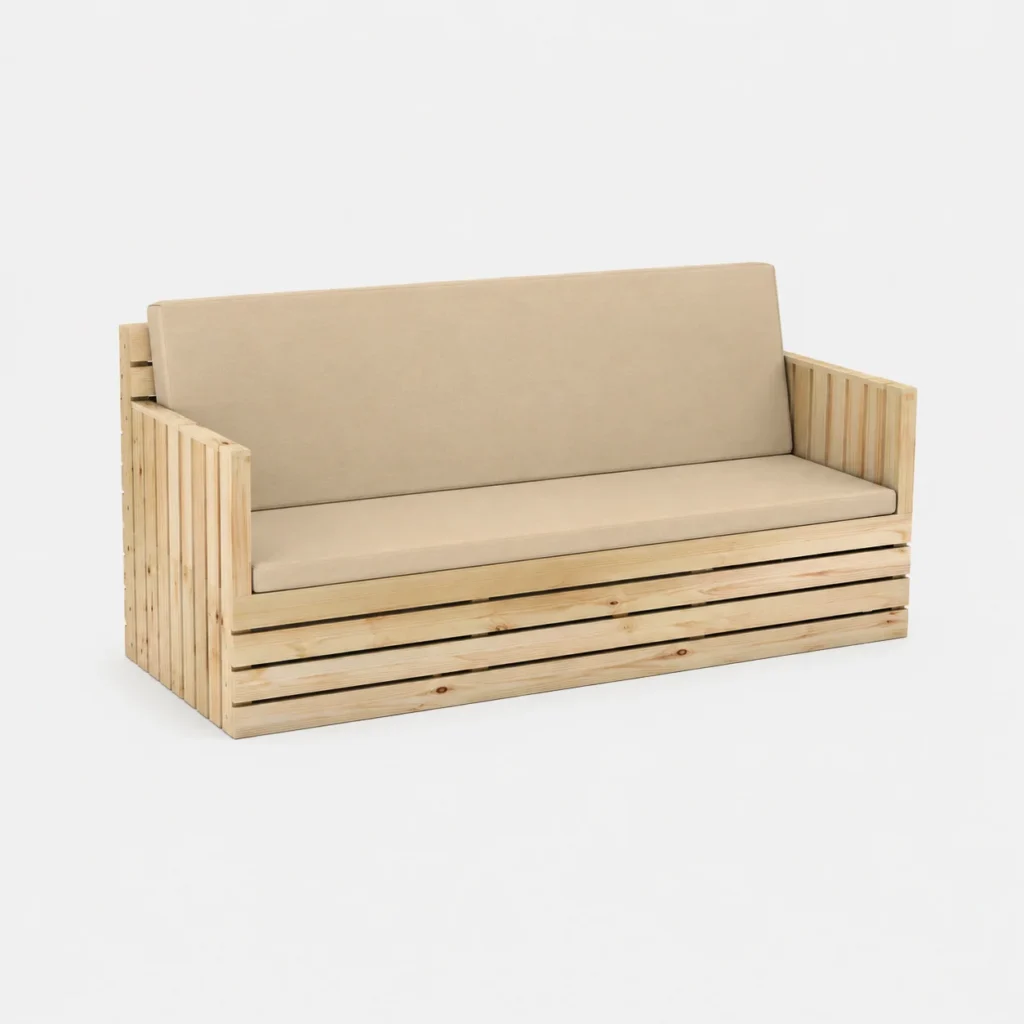 Woody Three Seater Sofa – White