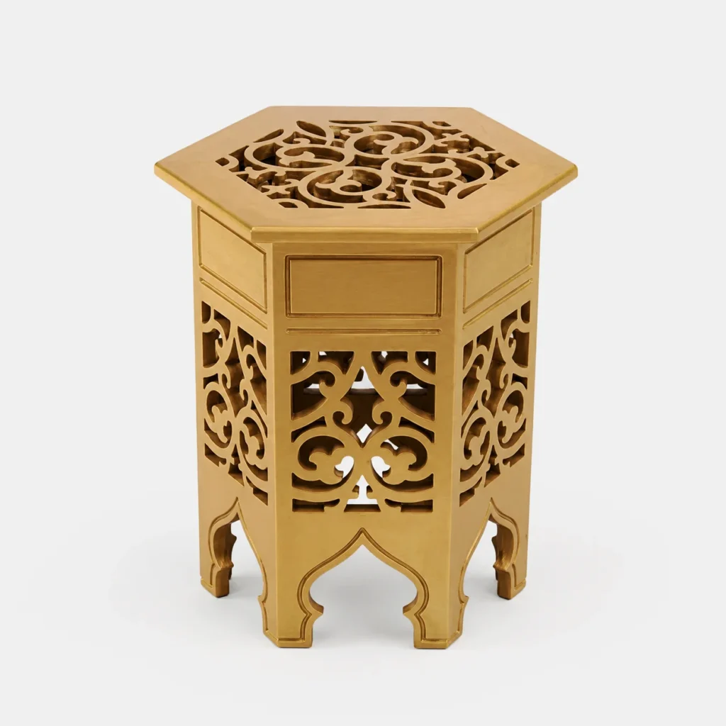 Masharbiya Hexagonal Coffee Table – Gold